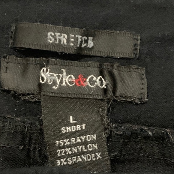 Style & Co Stretch Black Pants Size L Short - Picture 3 of 3